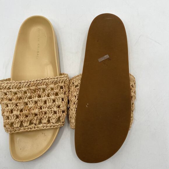 Loeffler Randall Cream Tan weaved slide Henri sandals - Picture 6 of 7